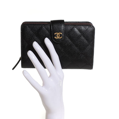 Chanel Caviar Quilted Zipped Pocket Wallet Black 2 of 9