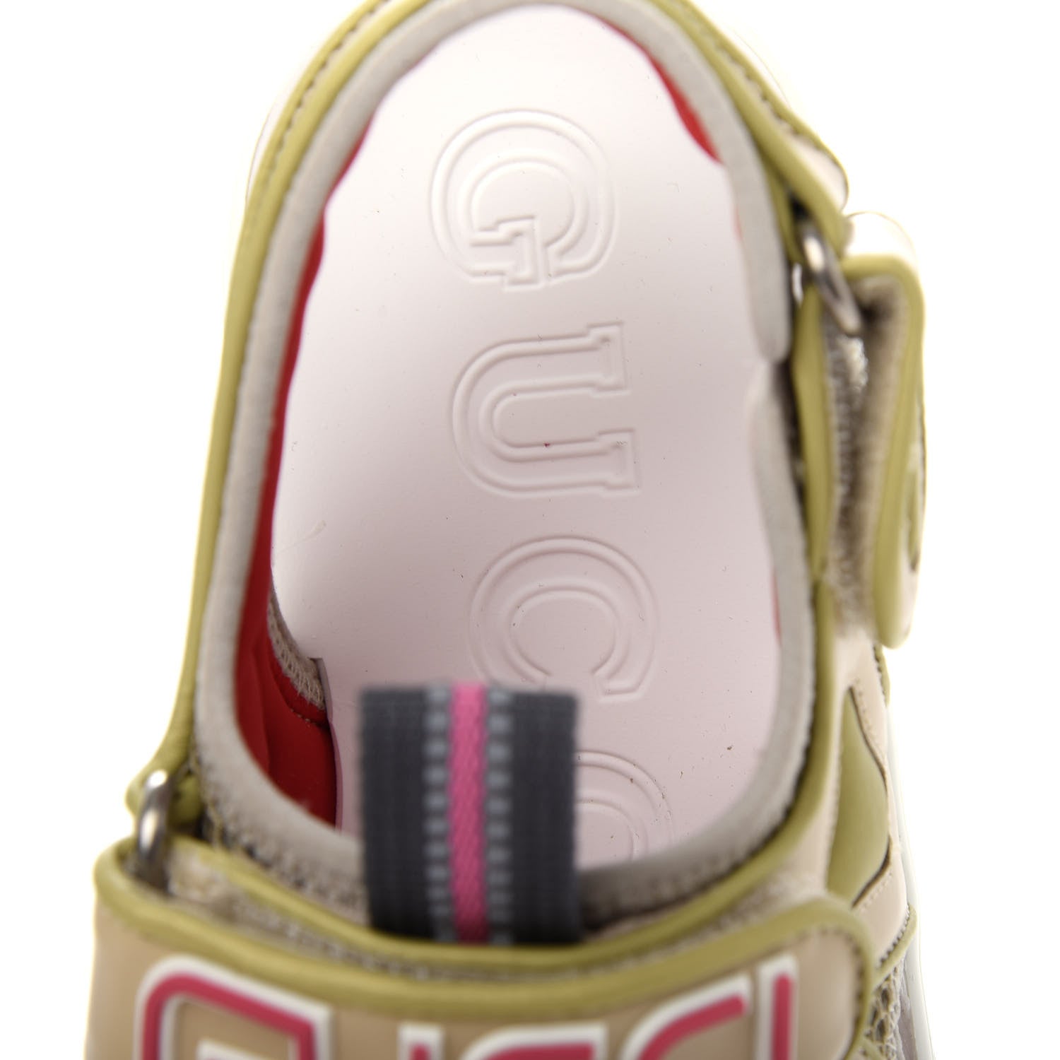 Gucci Mesh Fabric Tinsel Sport Sandals 36 Loess Sand Box Pink 9 of 10