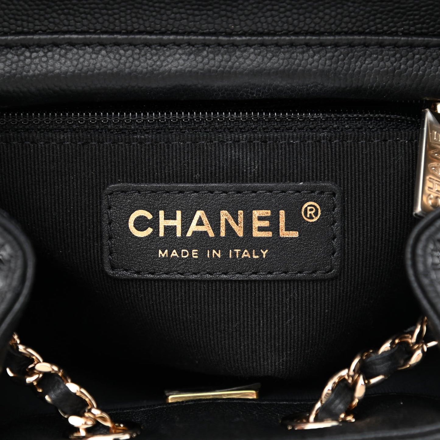 Caviar Quilted Pockets Backpack Black