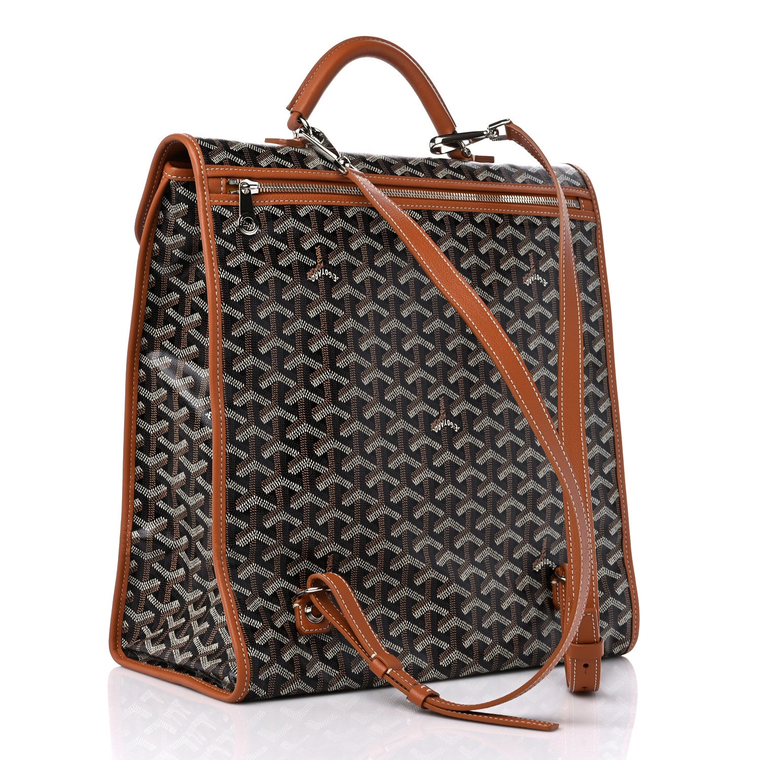 Goyard Goyardine Saint Leger Soft Briefcase Backpack Black Gold 3 of 8