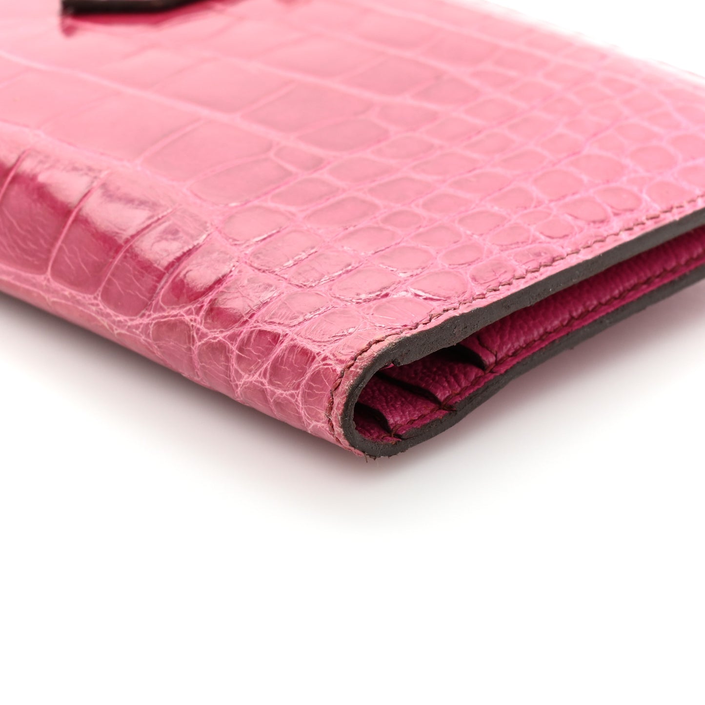 Shiny Alligator Bearn Wallet Rose Scheherazade