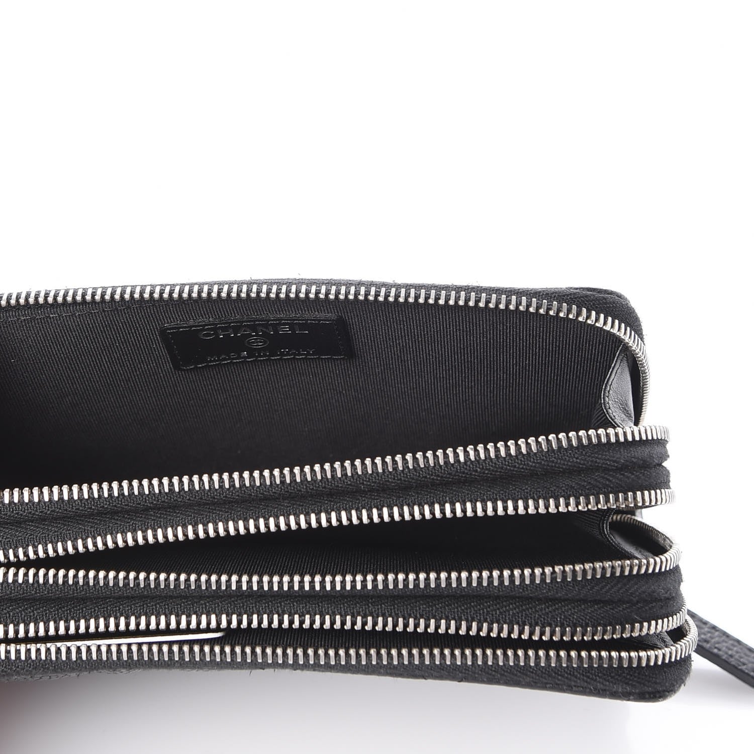 Chanel Caviar Quilted Large Zip Around Phone Holder Black 6 of 15