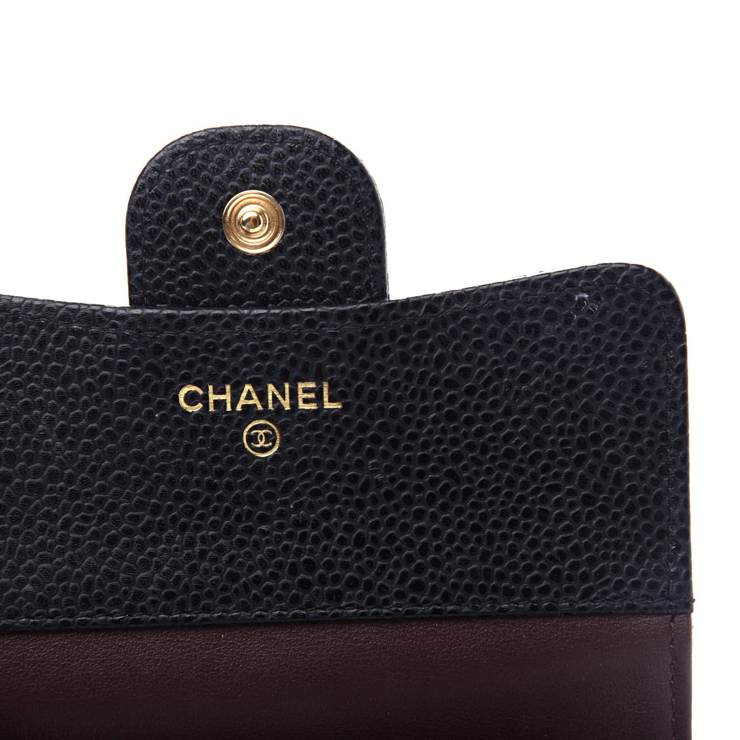 Caviar Quilted Compact Flap Wallet Black