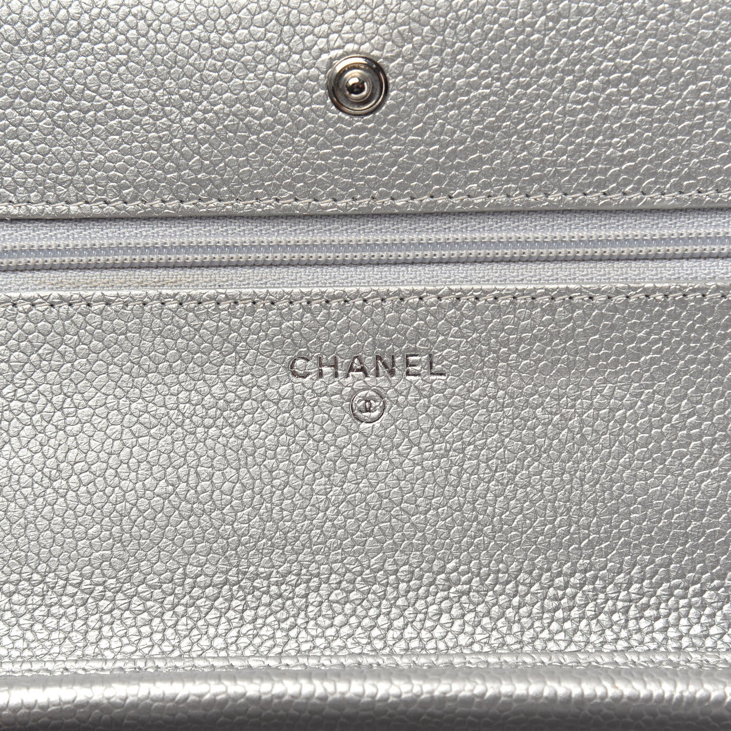 Chanel Metallic Caviar Quilted Wallet on Chain WOC Silver 6 of 11