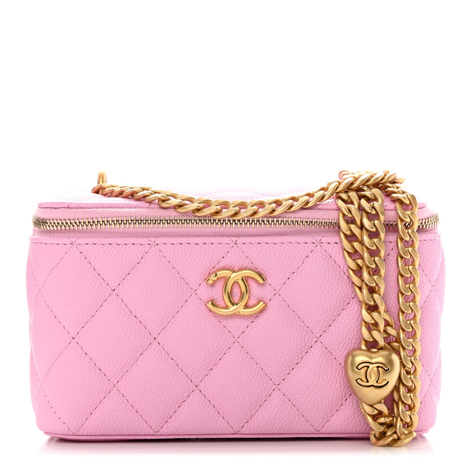 Chanel Caviar Quilted Sweetheart Vanity Case Pink 1 of 11