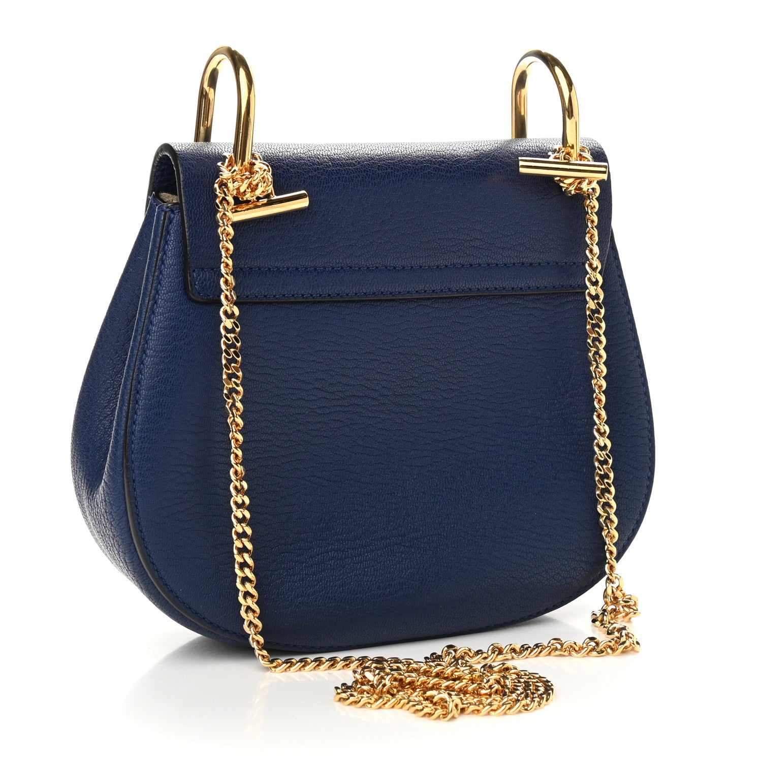 Chloe Grained Lambskin Mini Drew Shoulder Bag Royal Navy 3 of 8