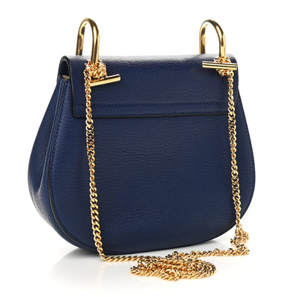 Chloe Grained Lambskin Mini Drew Shoulder Bag Royal Navy 3 of 8