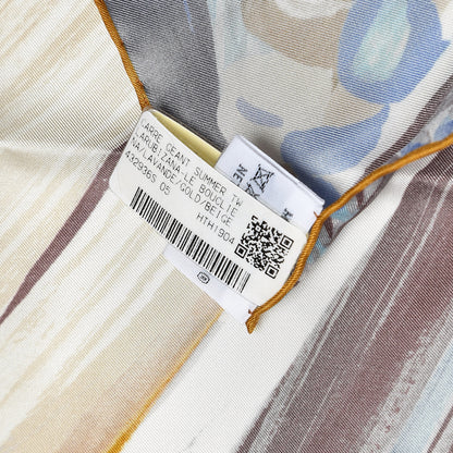 Hermes Silk Geant Larubizana Le Bouclier de la Beaute Scarf 140 Lavande Gold Beige 5 of 6