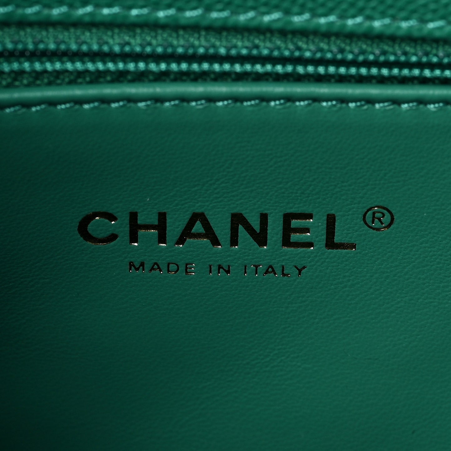 Caviar Quilted Small Coco Handle Flap Green