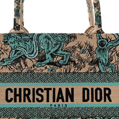 Christian Dior Raffia Embroidered Dioriviera Medium Book Tote Aquamarina 8 of 10