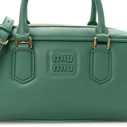 Miu Miu Calfskin Arcadie Top Handle Bag Salvia 7 of 9