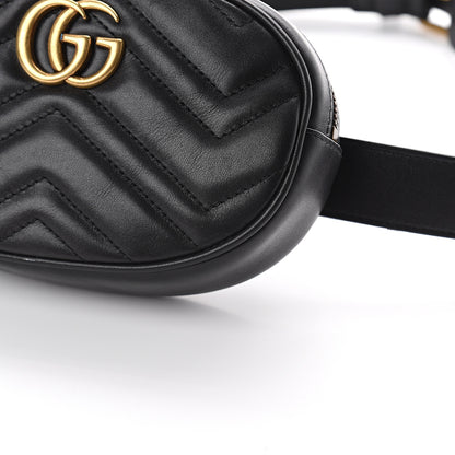 Gucci Calfskin Matelasse GG Marmont Belt Bag 85 34 Black 8 of 8