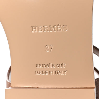 Hermes Calfskin Marinella Sandals 37 Gold 7 of 9