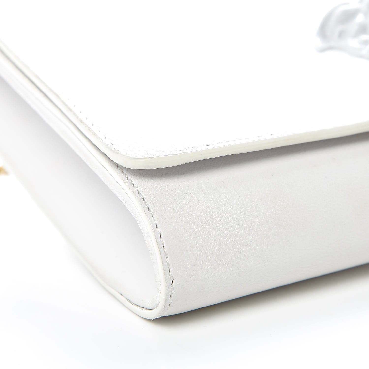 Versace Calfskin Palazzo Chain Evening Bag White 5 of 15
