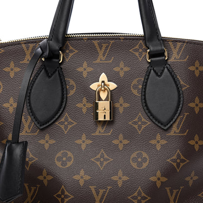 Louis Vuitton Monogram Flower Zipped Tote PM Black 6 of 8