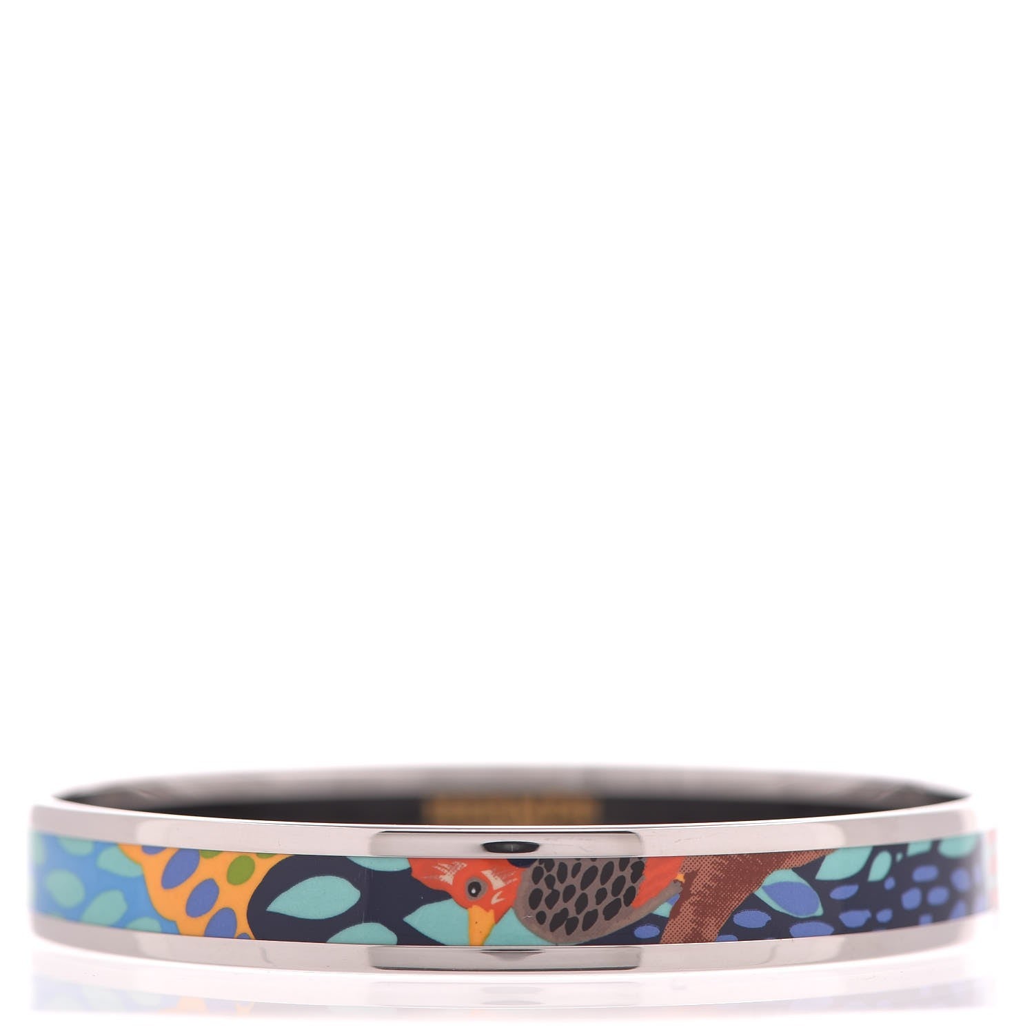 Hermes Enamel Printed Narrow Jungle Of Eden Bracelet 65 Pierres et Cactus 1 of 7