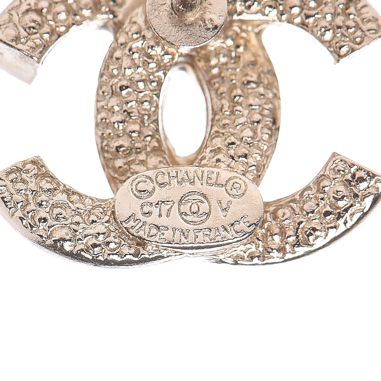 Chanel Crystal CC Earrings Light Gold 4 of 4