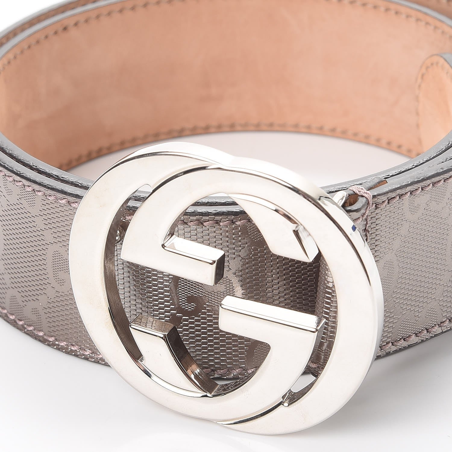 Gucci Imprime Monogram Interlocking G Belt 80 32 Mauve 7 of 10