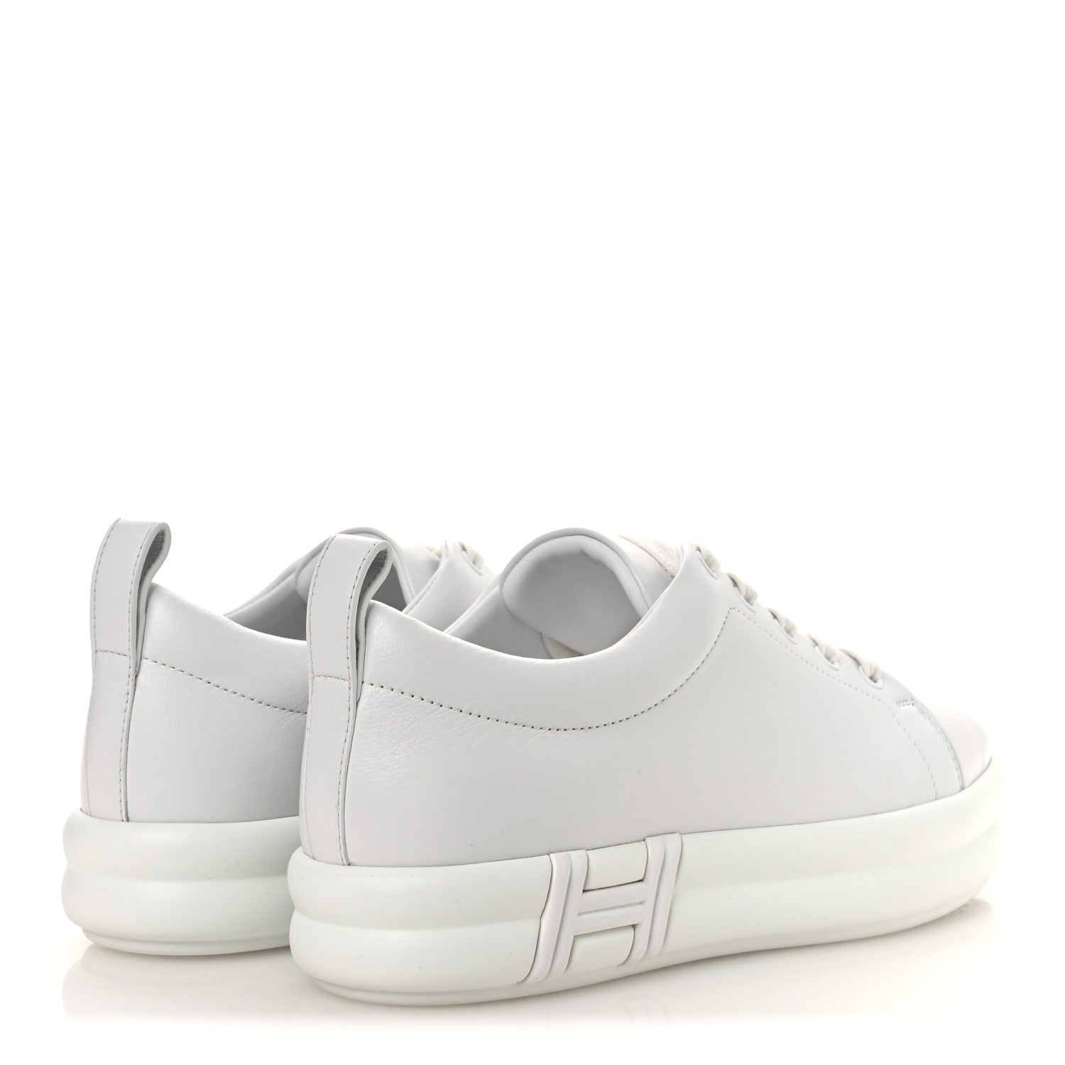 Hermes Calfskin Womens Happy Sneakers 38 White 5 of 12