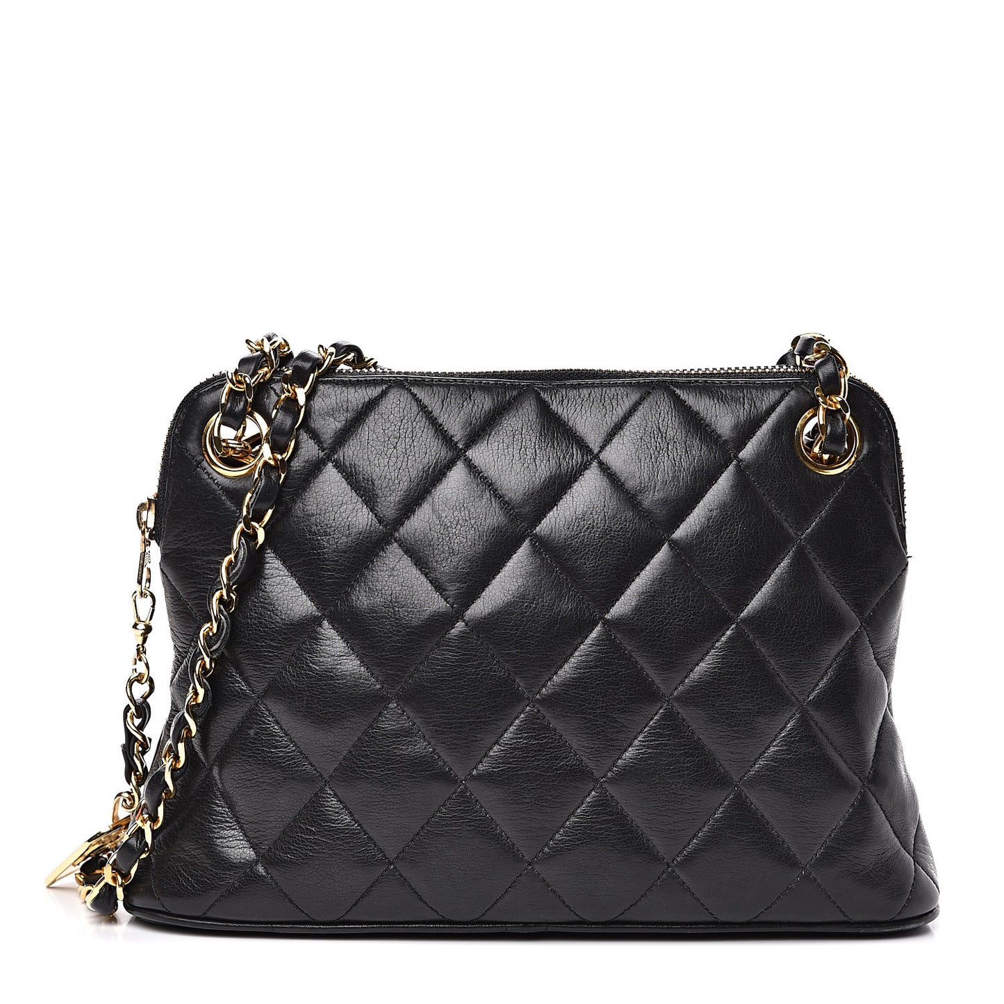 Calfskin Quilted Small Shoulder Bag Black