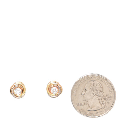 Cartier 18K Pink Yellow White Gold Diamond .36ctw Trinity De Cartier Stud Earrings 2 of 6