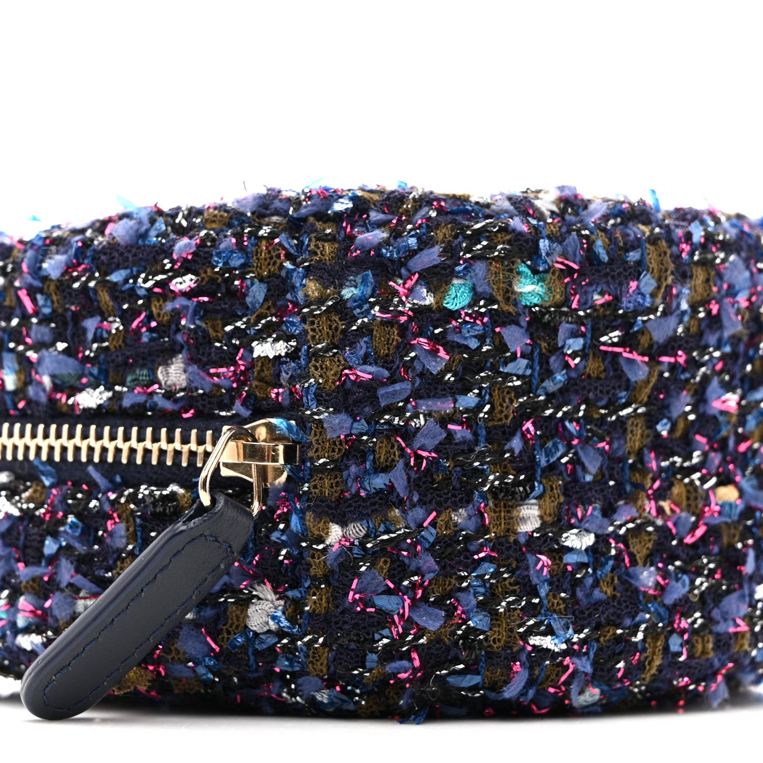 Chanel Tweed Quilted Round Clutch With Chain Multicolor 9 of 11