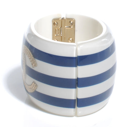 Chanel Resin Metal CC Nautical Wide Cuff 3 of 5