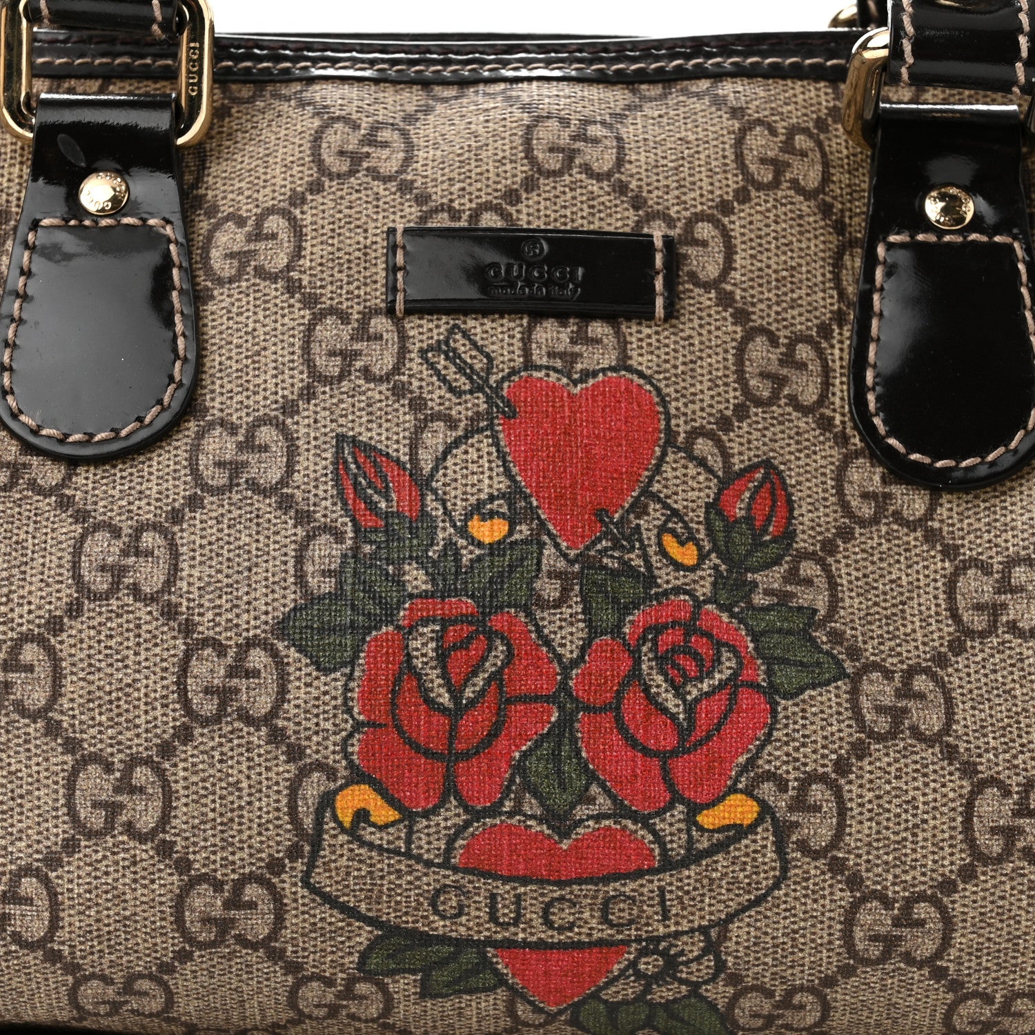 Gucci GG Plus Monogram Tattoo Heart Small Joy Boston Dark Brown 7 of 9