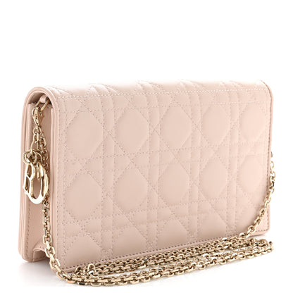 Christian Dior Lambskin Cannage Lady Dior Pouch Pink 4 of 14