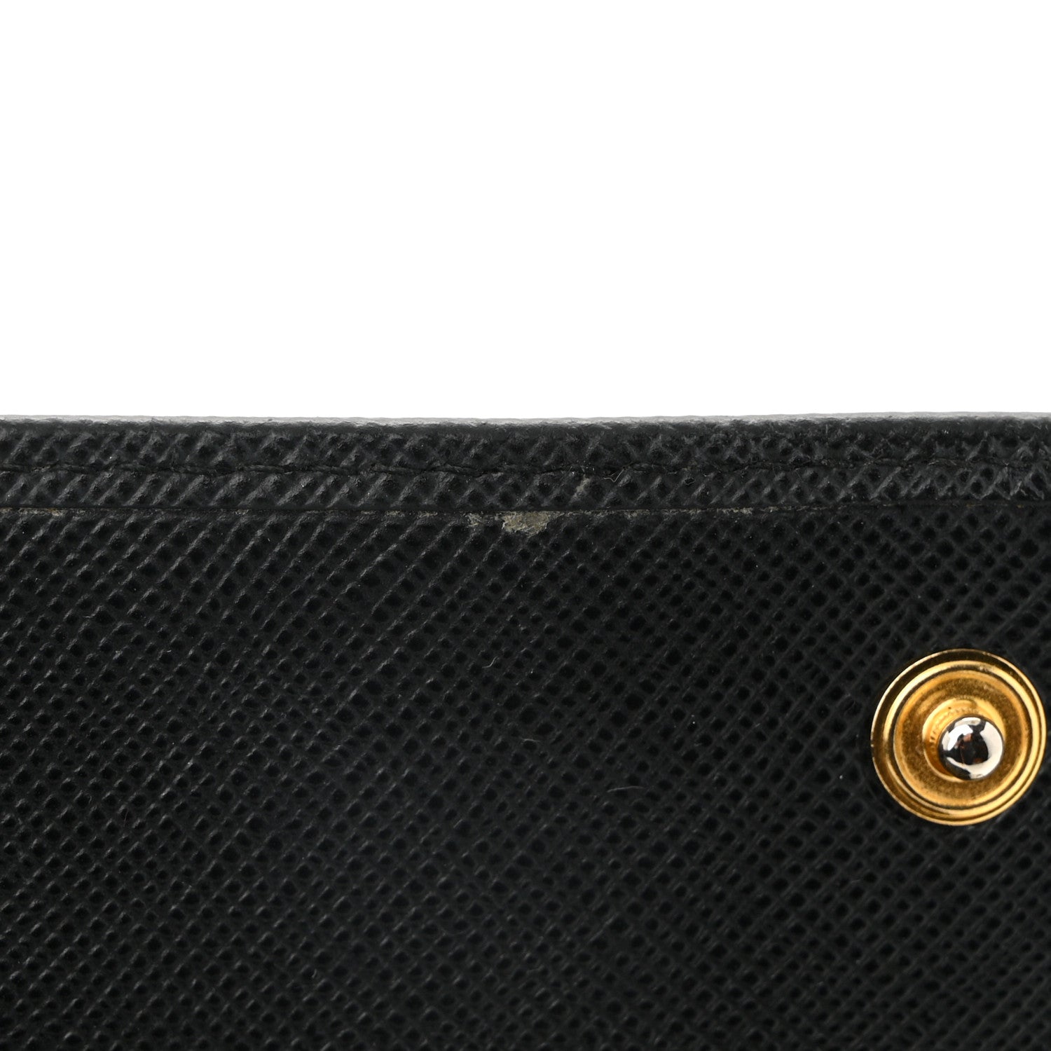 Prada Saffiano Metal Oro Chain Wallet Black 11 of 14