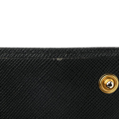 Prada Saffiano Metal Oro Chain Wallet Black 11 of 14