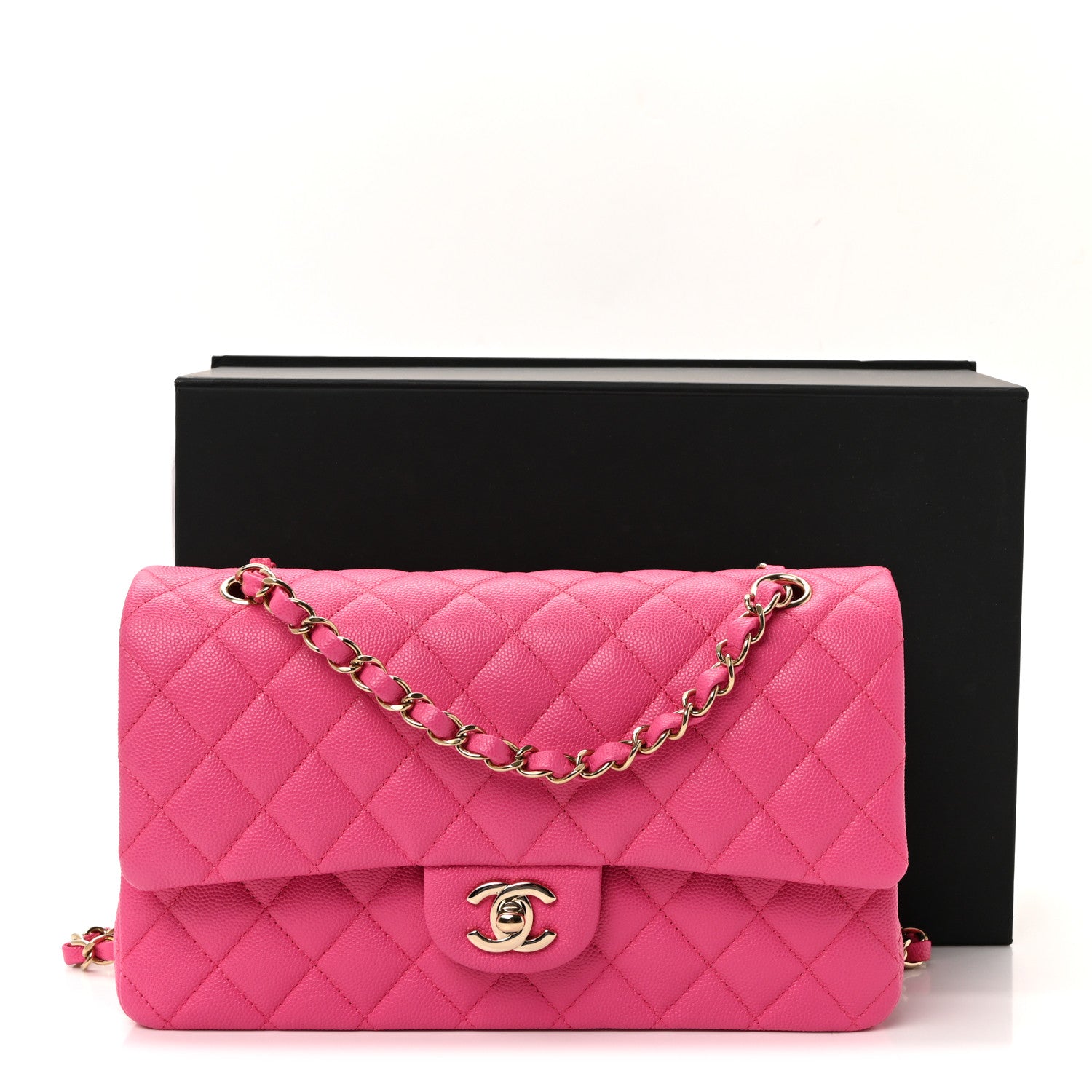Chanel Caviar Quilted Medium Double Flap Dark Pink 11 of 11