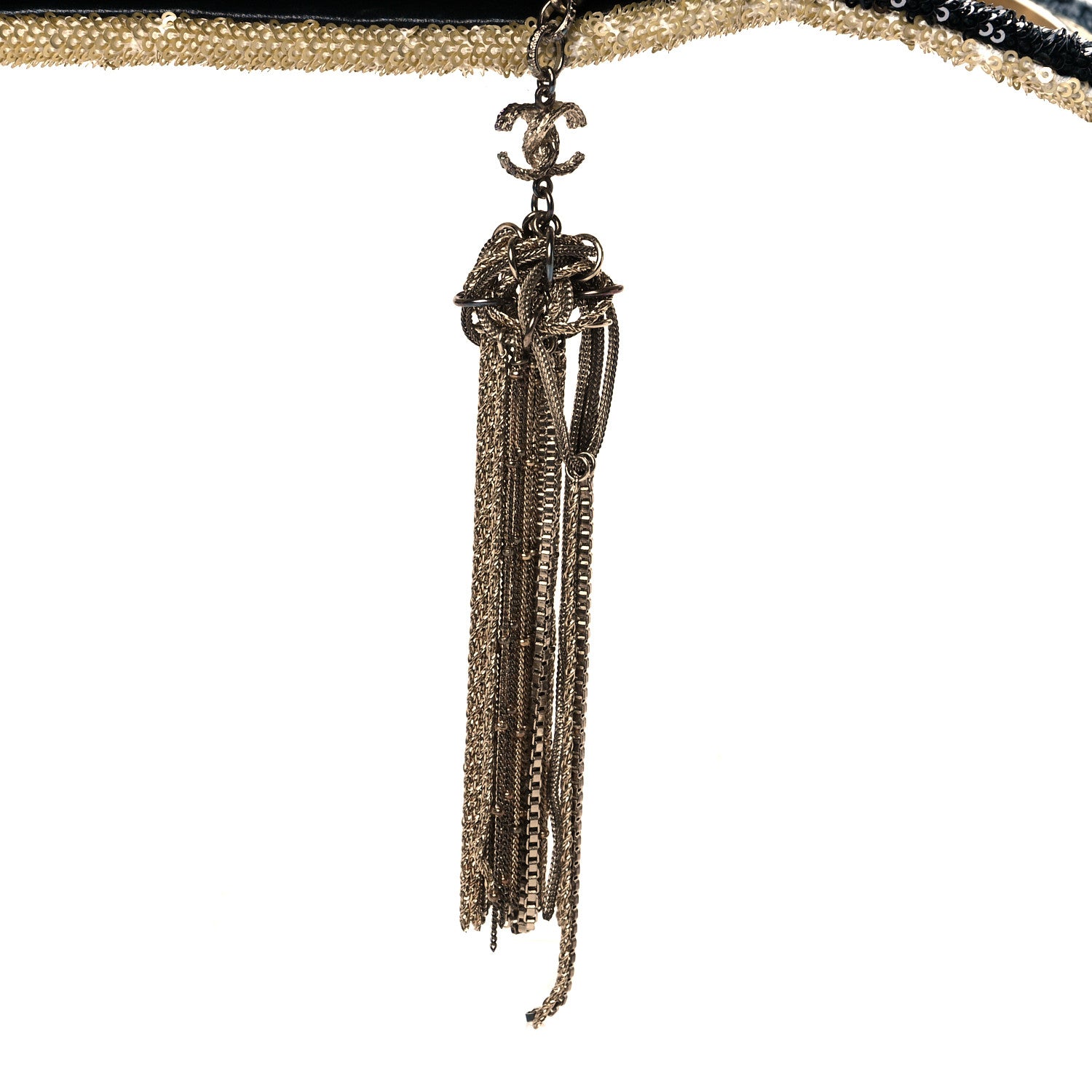 Chanel Sequin Do Not Disturb Minaudiere Clutch Black Gold 9 of 9