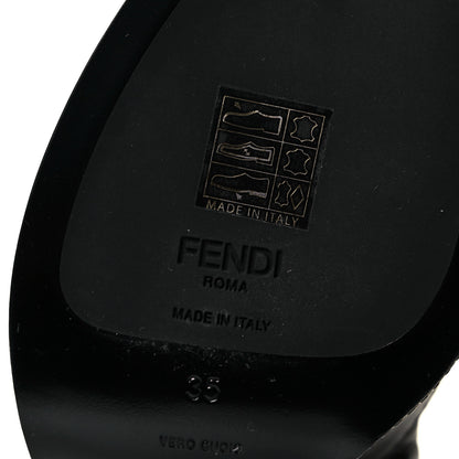 Fendi Calfskin Lucite Wedge Boots 35 Black 6 of 7