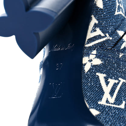 Louis Vuitton Denim Monogram Silhouette Ankle Boots 37 Navy Blue 6 of 7