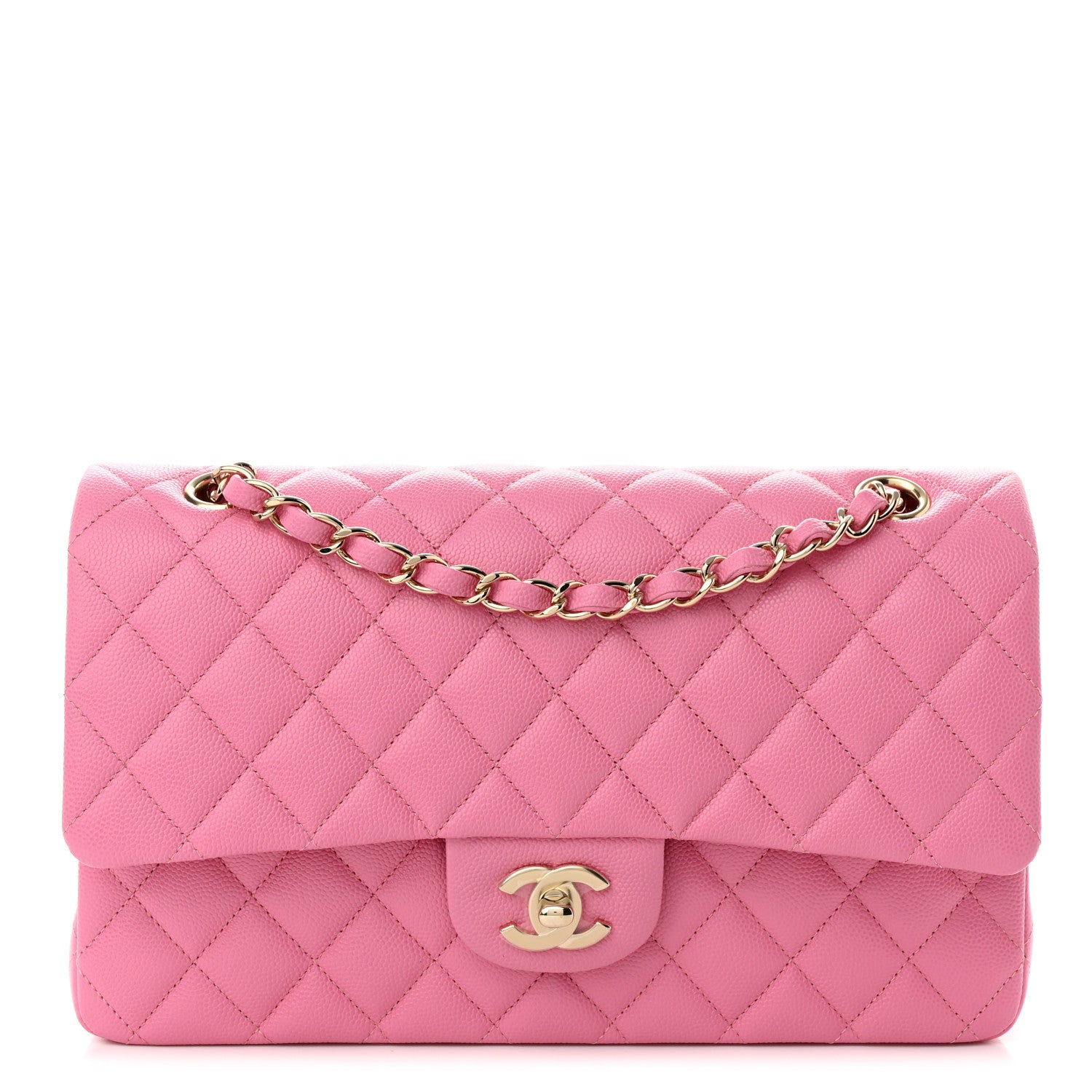 Chanel Caviar Quilted Medium Double Flap Pink 1 of 10