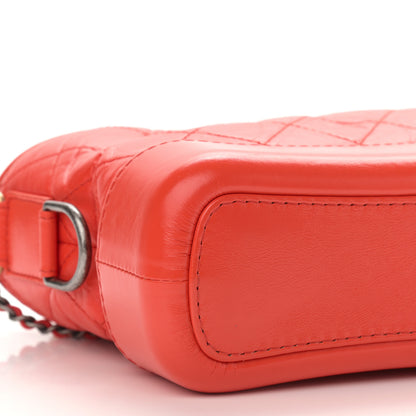 Chanel Aged Calfskin Quilted Small Gabrielle Hobo Red 8 of 11