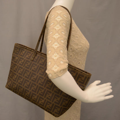 Fendi Zucca Spalmati Small Roll Tote Tobacco Giallo 2 of 7