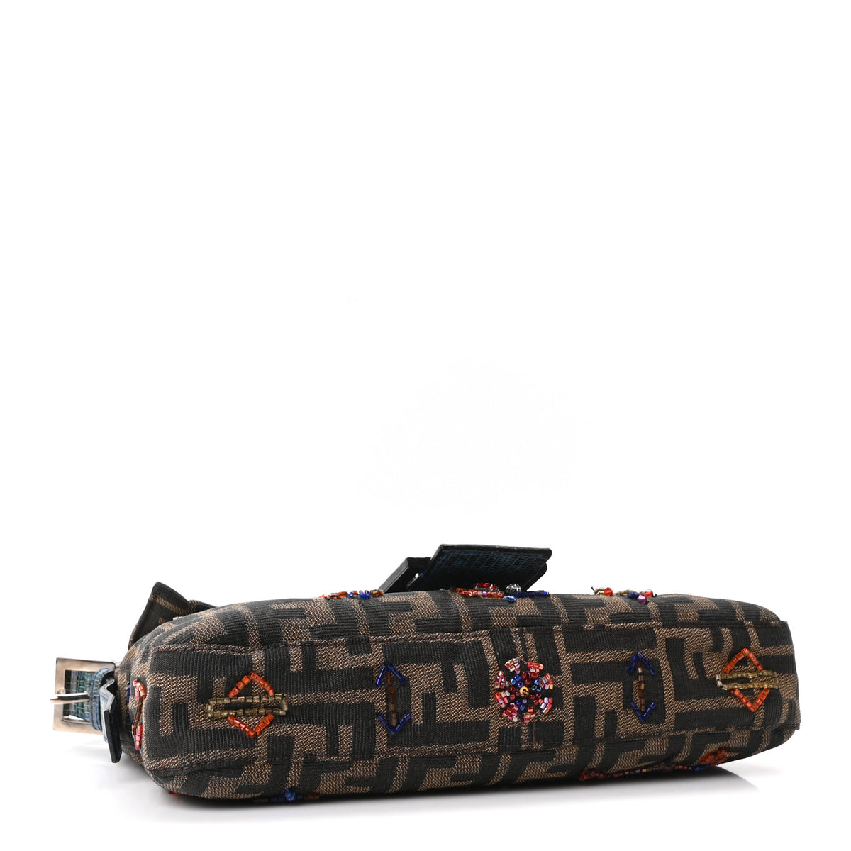 Lizard Zucca Crystal Beaded Baguette Tobacco Multicolor