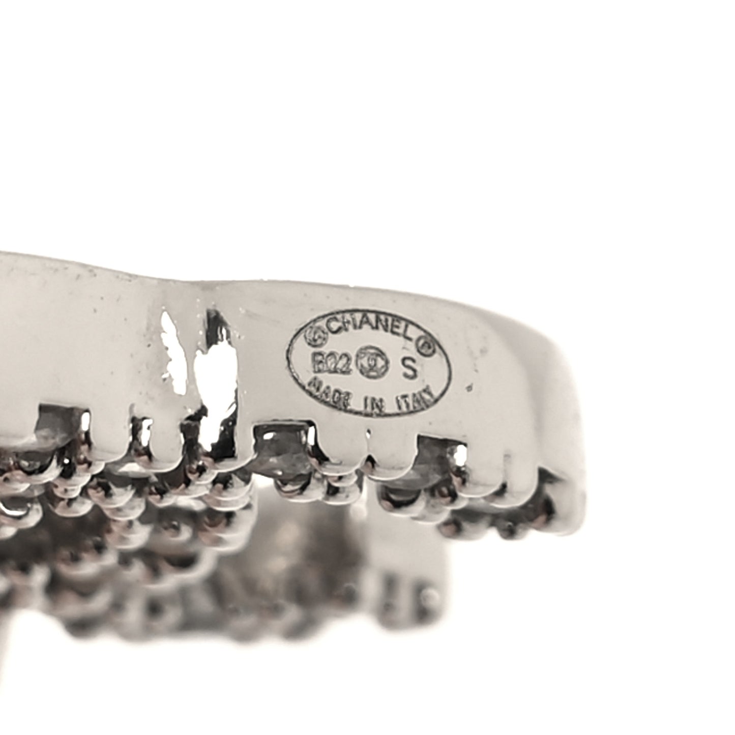 Metal Crystal CC Chain Drop Earrings Gold