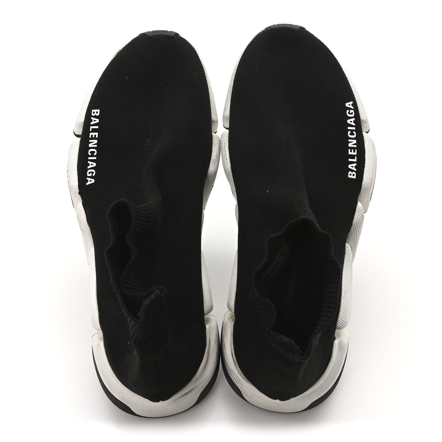 Technical 3D Recycled Knit Bi-Color Sole Womens Speed 2.0 Sneakers 35 Black White