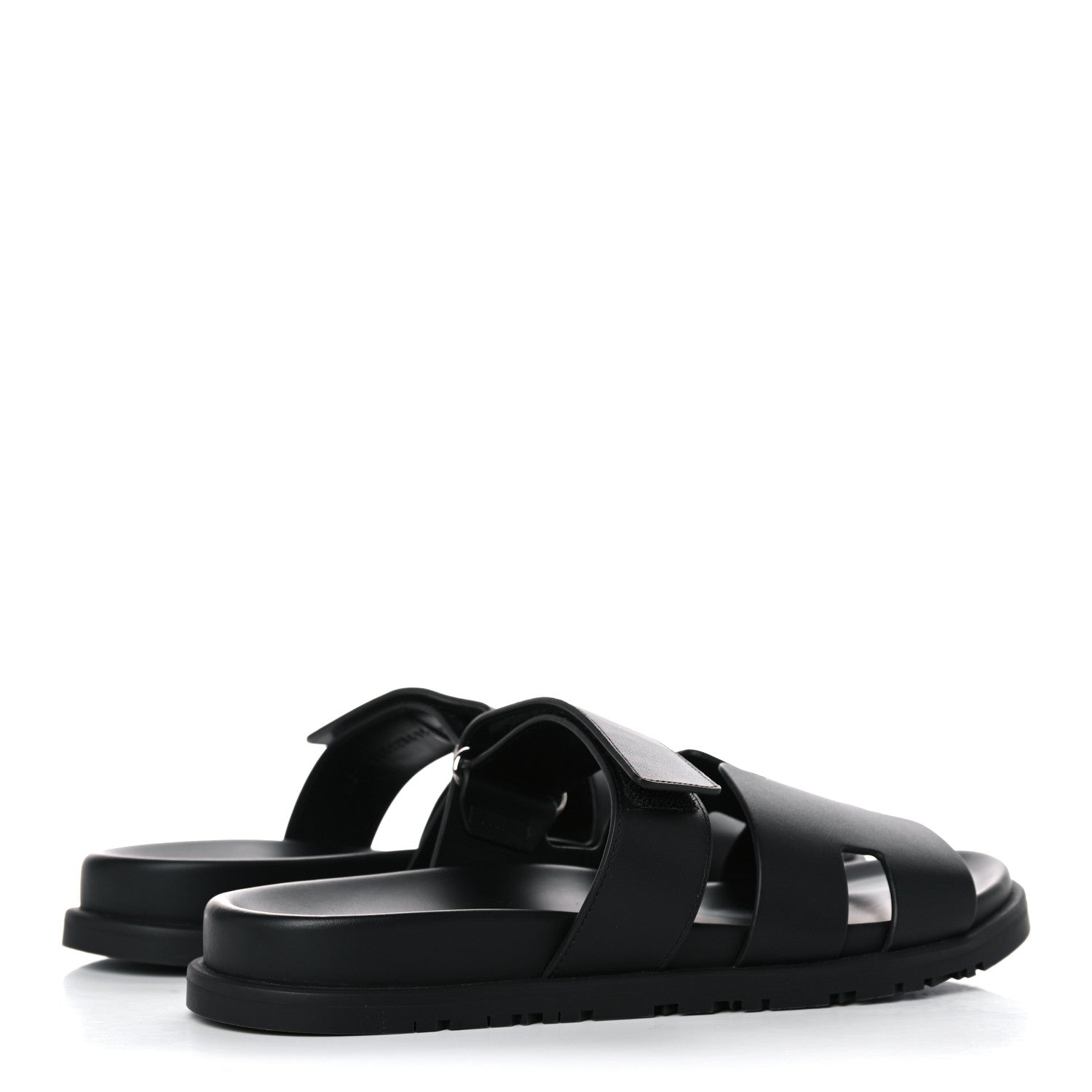 Hermes Calfskin Womens Chypre Sandals 41.5 Black 4 of 11