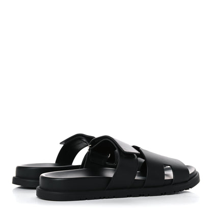 Hermes Calfskin Womens Chypre Sandals 41.5 Black 4 of 11