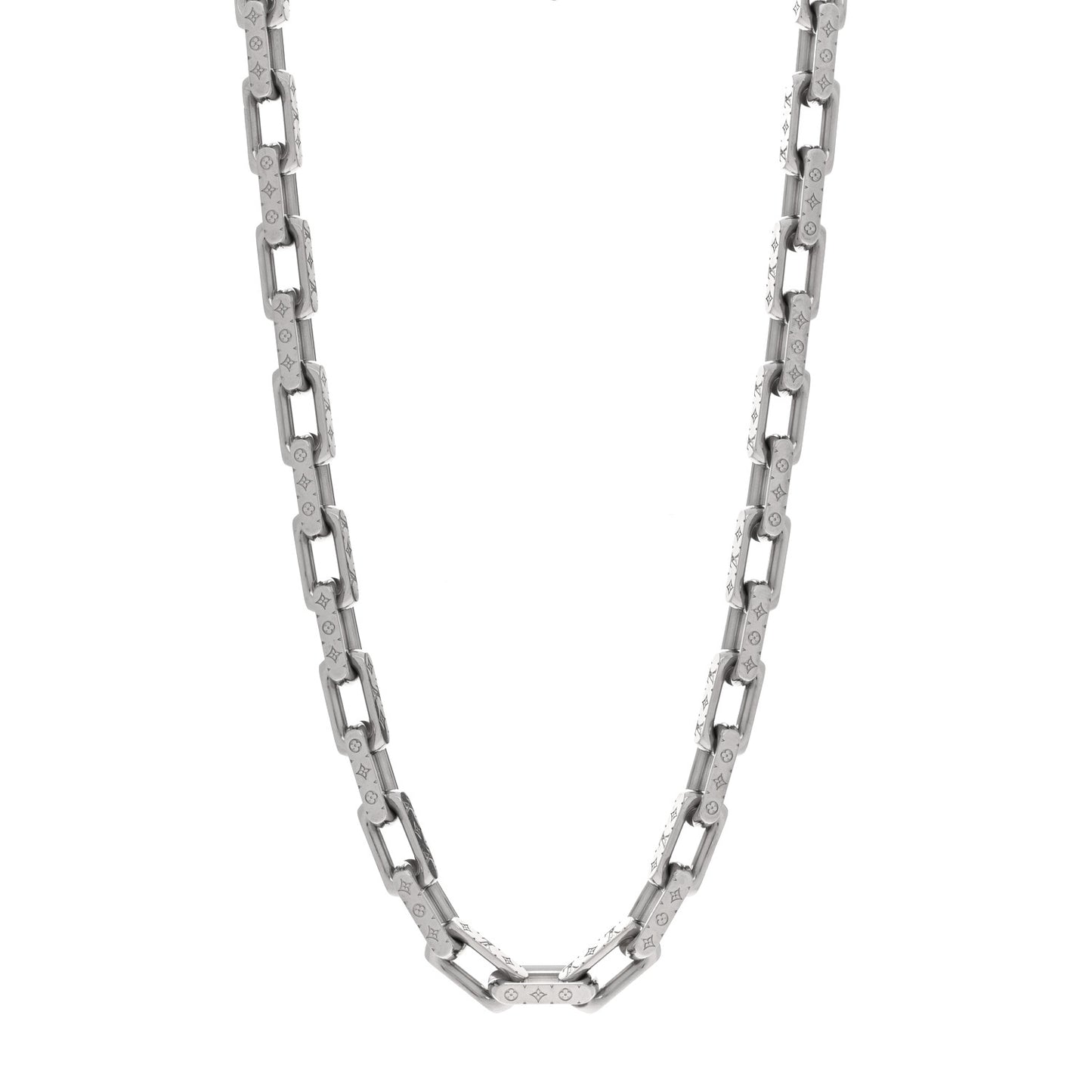 Monogram Chain Necklace Silver