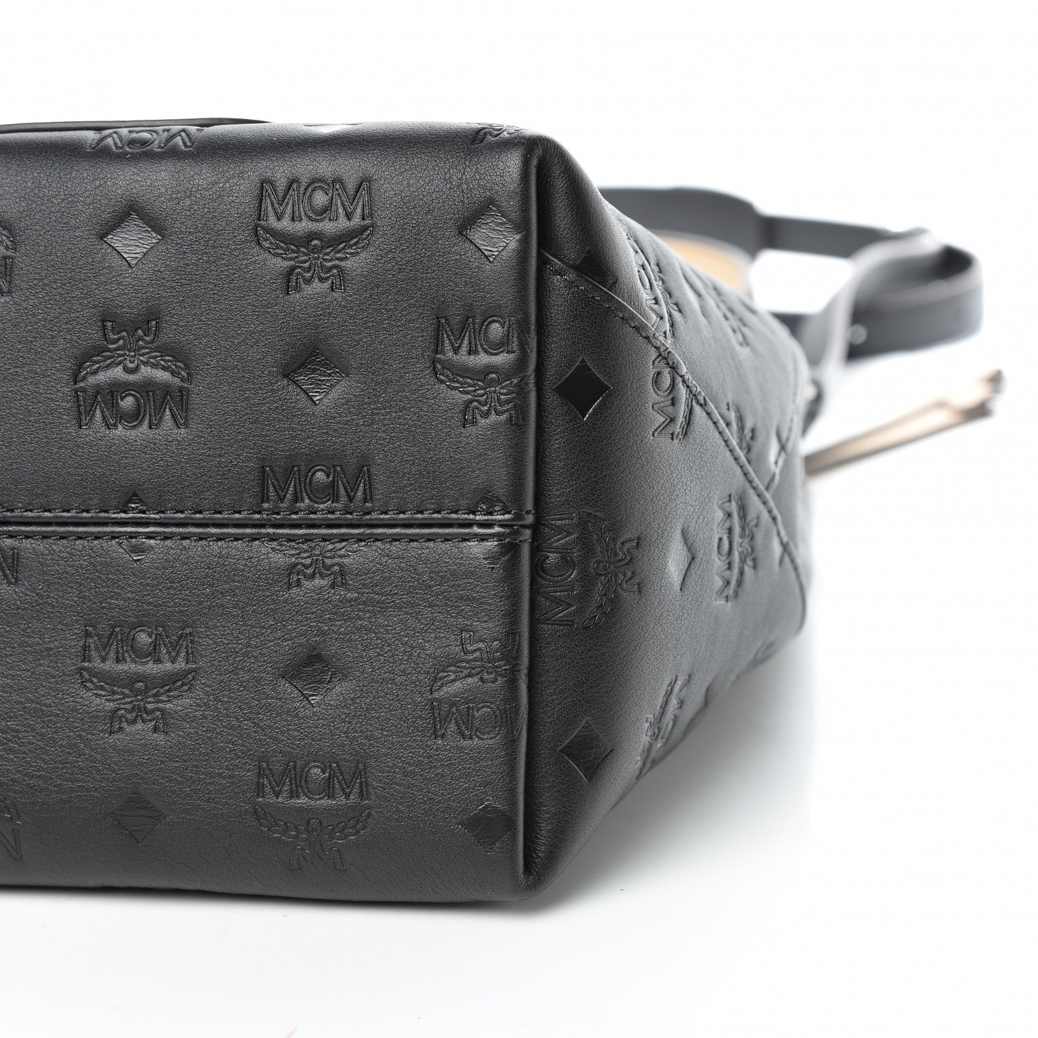 MCM Calfskin Ottomar Monogram Medium Klara Hobo Black 10 of 11