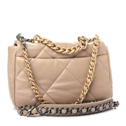 Chanel Lambskin Quilted Medium Chanel 19 Flap Dark Beige 3 of 10
