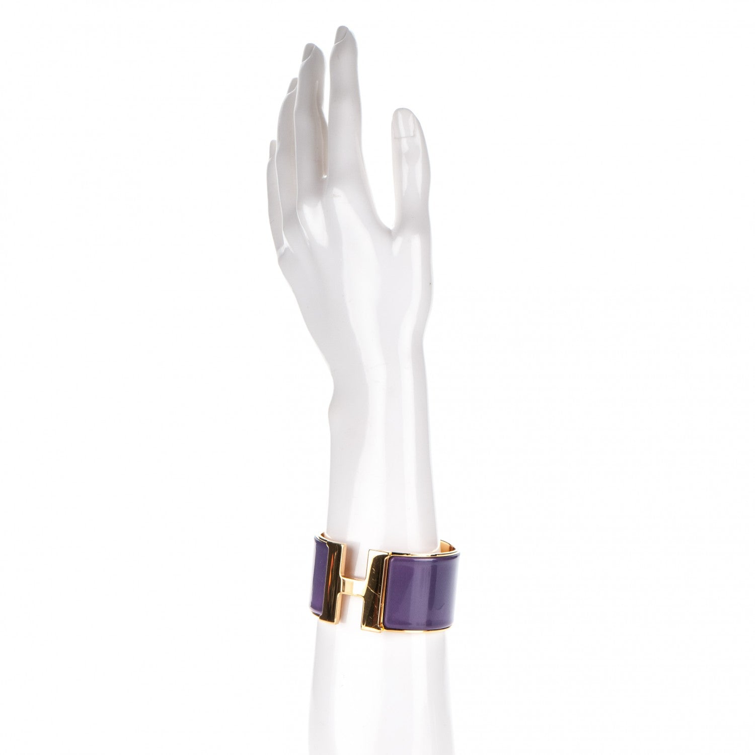 Hermes Enamel Extra Wide Clic Clac H Bracelet GM Pourpre 2 of 4
