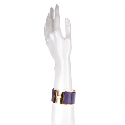 Hermes Enamel Extra Wide Clic Clac H Bracelet GM Pourpre 2 of 4