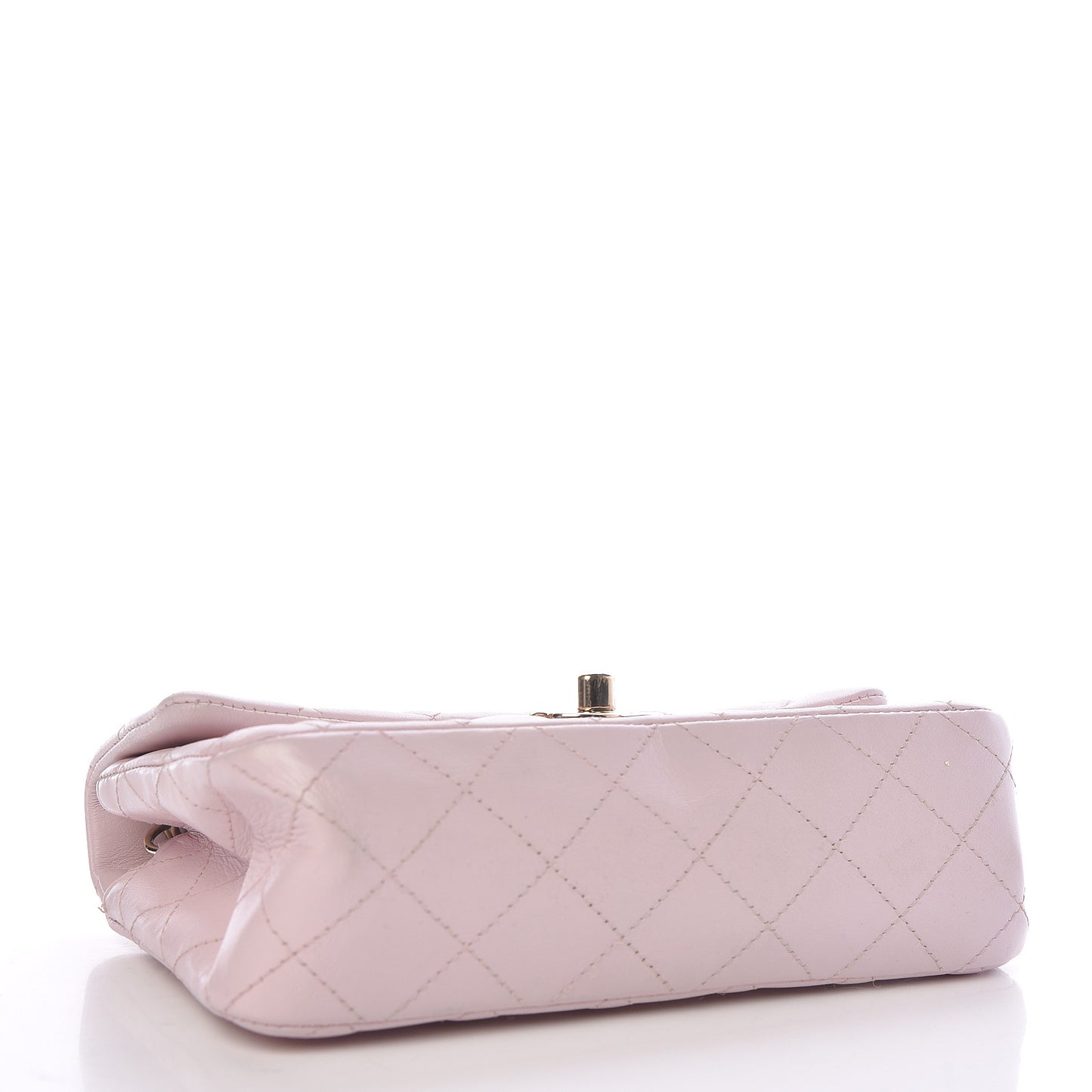 Lambskin Quilted Mini Rectangular Flap Light Pink