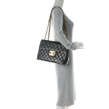 Chanel Lambskin Quilted Jumbo Single Flap Black 2 of 9